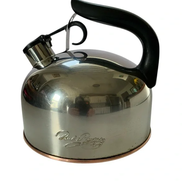 Vintage Paul Revere Stainless Steel Whistling Teakettle with Copper Base - Picture 1 of 7